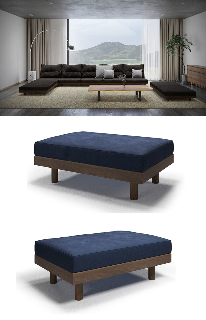 マスターウォール デニッシュ グランデソファー オットマン9060 RANK5 ウォールナット レッドオーク ブラックチェリー DANISH GRANDESOFA DGSO-OT9060 Masterwal エディションストア福井 ※メーカー直送品 [3]