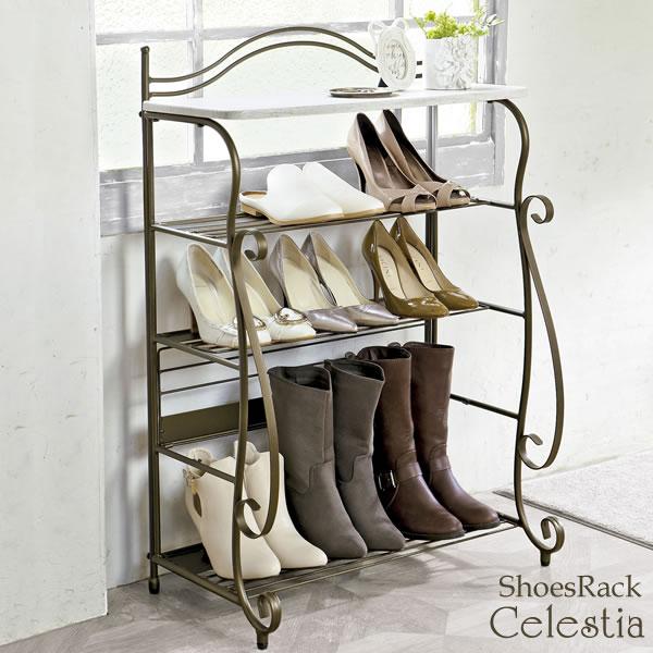 シューズラック Celestia(セレスティア)玄関収納 下駄箱 靴入れ アイアン エントランス 完成品 SR-620 宮武製作所