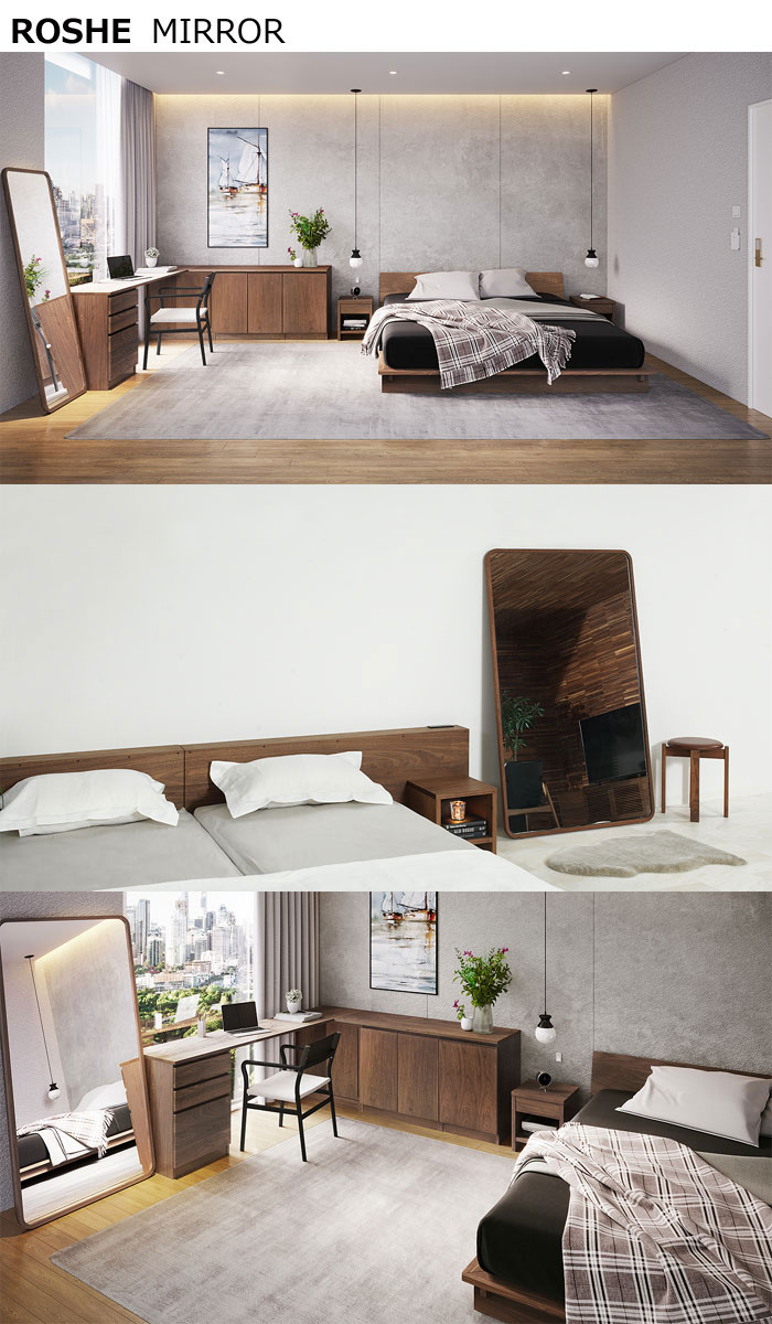 マスターウォール ロシェミラー ROSHE MIRROR RSMR ウォールナット 鏡 スタンドミラー 置き鏡 Masterwal エディションストア福井 ※メーカー直送品