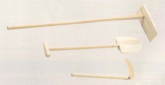 ■地鎮祭3点セット (白木) 鍬・スコップ・鎌 安全祈願 くわ クワ 浅野木工 (28055) C2地鎮祭