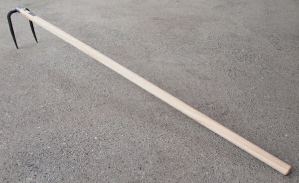 ▲播州三木産 高級手打 鍛造 二本爪カキ出し鍬 (N300) 1200mm柄 山林用 農業 園芸 くわ クワ