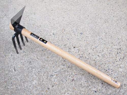 ■播州三木産 高級手打 鍛造 四本爪イカ型鍬 (N112) 460mm柄 片手 山林用 農業 園芸 くわ クワ