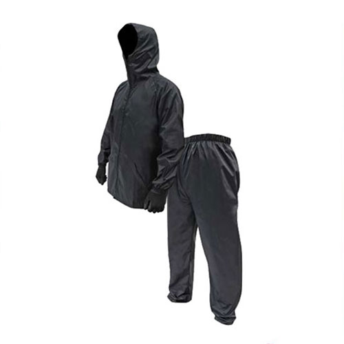 ■ケイワーク 前開きヤッケ W-320 上下セット ブラック 3Lサイズ 黒 雨カッパ 作業服 現場作業