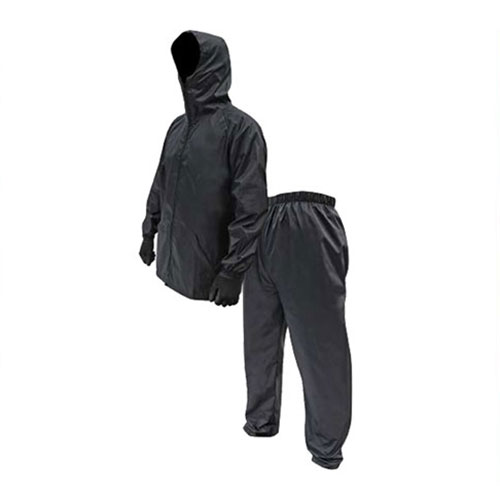 ■ケイワーク 前開きヤッケ W-320 上下セット ブラック Mサイズ 黒 雨カッパ 作業服 現場作業