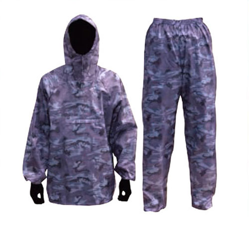 ■ケイワーク 迷彩ヤッケ W-330 上下セット グレー迷彩 撥水コーティング加工 雨カッパ 作業服 現場作業