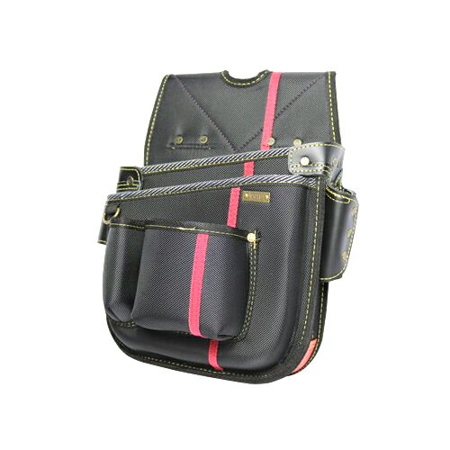 ■KH 進化ネイルバッグ 右腰用 SA09K (黒) 基陽 工具差し付腰袋 大 斜めカット 工具袋 防水加工 ブラック
