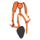 ■肩掛けベルトダブルW HT-KB002-OR オレンジ 刈払機の重さを分散 腰パッド付き 草刈り
