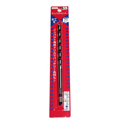 Rakuten - ★【ネコポス便送料250円】スターエム 木工用ドリル インパクトビット (No.7M) ミドル 7.5mm 一般木材用 6.35mm六角軸 インパクトドライバー対応
