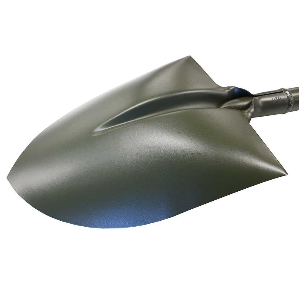 ■OWL ODショベル (#790) パイプ柄 丸型 全長970mm 重さ約1.8kg オリーブドラブ 日本製 JIS規格 2