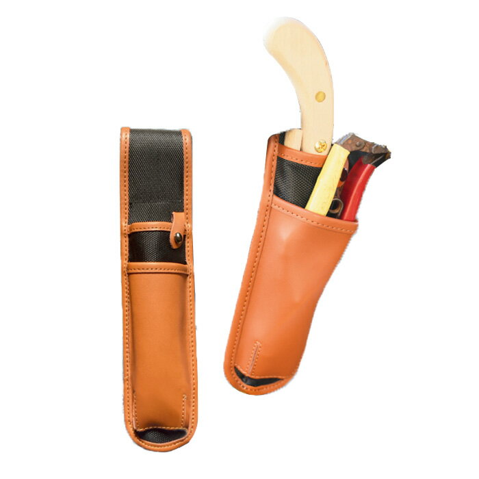 ■ヒシカ 二丁差し 皮ケース 牛革 1680デニール ナイロン 鋸 道具袋 腰 収納...