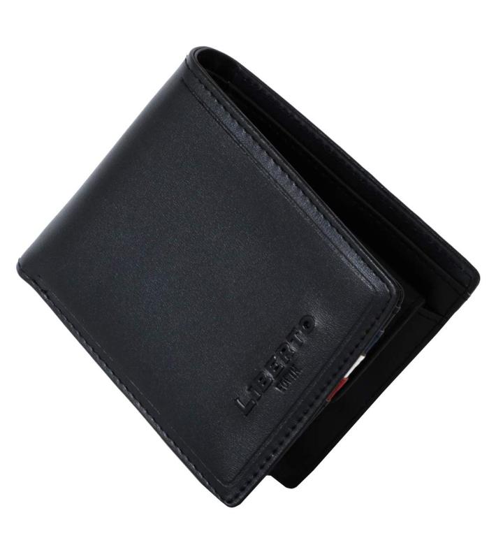 [リベルト エドウィン] 財布 メンズ 父の日 ギフト クロメタル レザー 二つ折り 折りたたみ さいふ サイフ 合成皮革 コンパクト ブラック Free