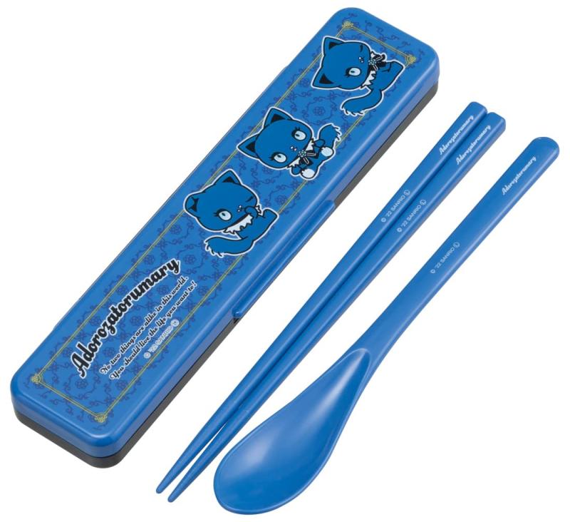 スケーター(Skater) 箸 スプーン コンビセット 18cm 抗菌加工 お弁当 大人用 シリコンクッション付きで音がならない 日本製 アドローザトルマリィ CCS3SAAG-A