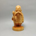 ミニ 亀仙人 天然木材 フィギュア・コレクタードール 木製 彫刻 木彫り 置物 (高さ7cm×巾4.5cm×奥行4cm)