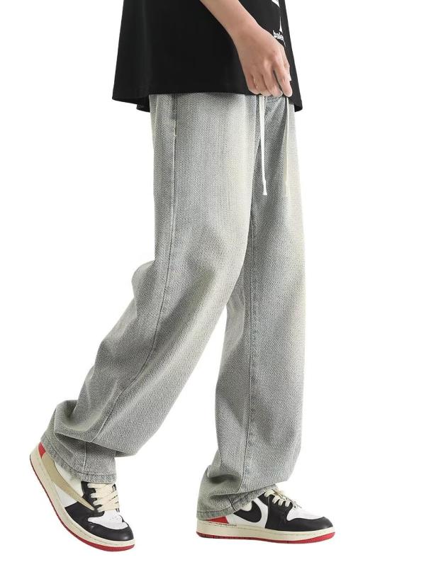 [VICALLED] ジーンズ メンズ ゆったり デニムパンツ 調整紐 ジーパン 大きいサイズ カジュアル ズボン オールシーズン ワイドパンツ 春夏秋冬