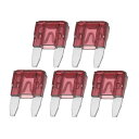 Partuto 5個セット ミニ40AMP APM/ATMユニバーサル カーヒューズ ブレードスタイル ヒューズ ショートサーキット保護 - 自動車 カー ボート トラ ック SUV RV - プラスチック メタル ディープパープ