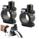 バイク ハンドル ミラー ホルダー 2個セット22mm 汎用 マウントホルダー ミラー 穴あけ不要 取付簡単 バイク 自転車 ダートバイク用 ハンドル