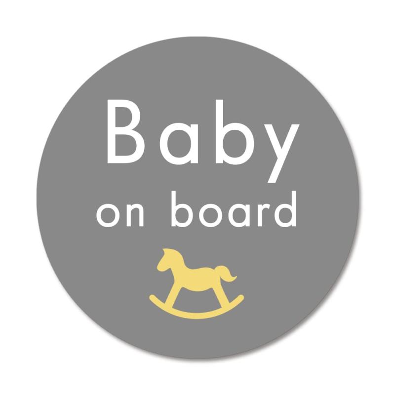SignStore もくばのBaby on boardステッカー 直径11.5cm マルチカラー ビニール 日本製 防水加工 sticker_car_natural_06_Baby