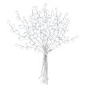 STOBAZA 造花 ビーズ 15cm 25本 ホワイト 透明 ドロ スタル 人工花の茎 花 幹 枝 ビーズ ストリング ブライダル ピック 用 結婚式 パーティー ホーム 装飾 DIY クラフト 装飾 フラワースティック