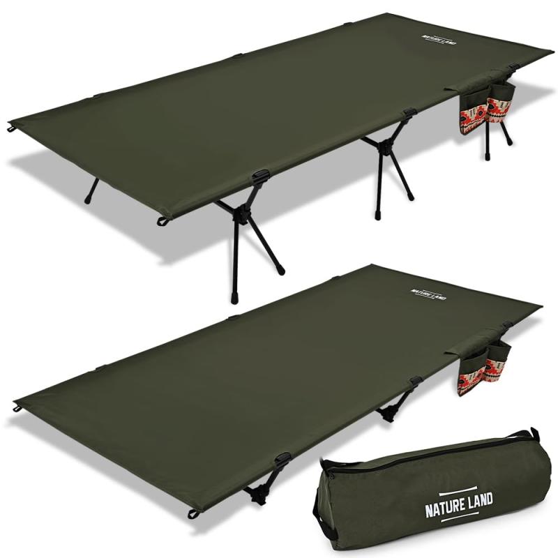 【キャンプインストラクター推薦】 コット ワイド 90cm キャンプ 2WAY 600D 軽量 耐荷重 150kg キャンプコット 静音 折りたたみ式 ハイ ロー 切替可能 防災 防災グッズ NATURE LAND