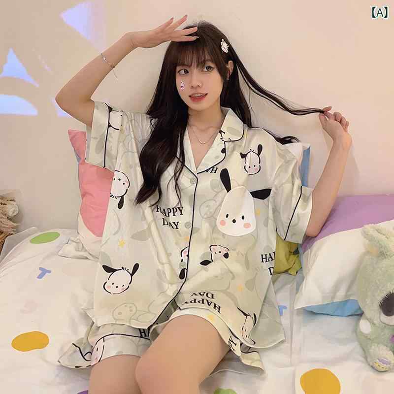 薄手 涼しい レディース パジャマ キャットマン 冷感 パジャマ レディース 2025 夏 薄手 半袖 女の子 ホーム 服 スーツ 女性