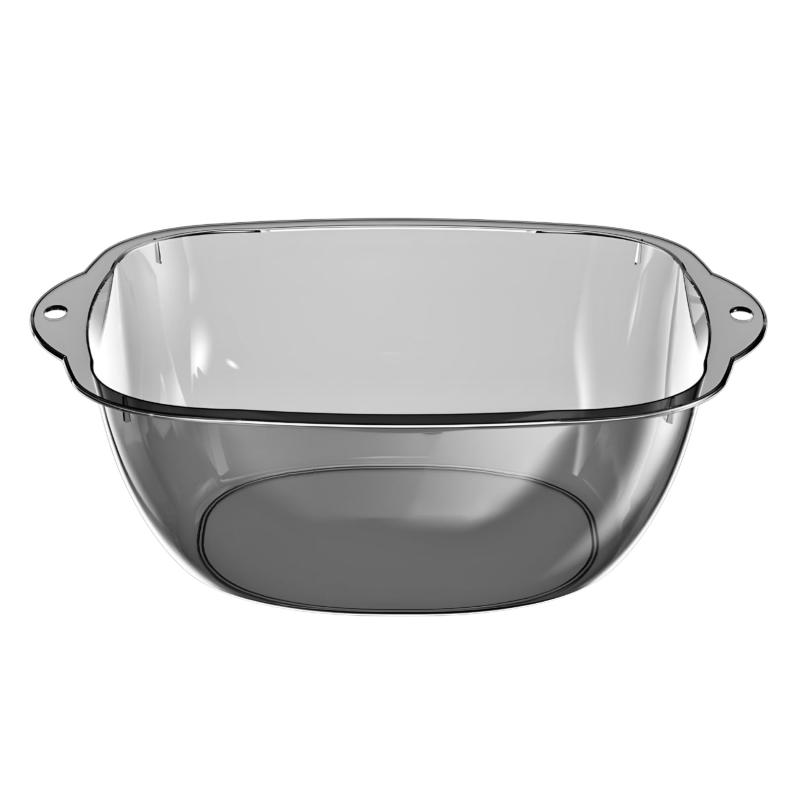 Charmoon 洗面器 透明 フック穴付き 湯おけ 風呂桶 足湯 洗濯 掃除 頑丈