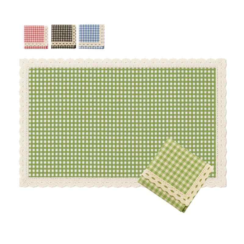 ［YUMISHE］ピクニックシート レジャーシート レース付き チェック 折りたたみ 厚手 おしゃれ 可愛い ギンガムチェック フォトジェニック SNS映え 花見 遠足 運動会 アウトドア キャンプ 畳め