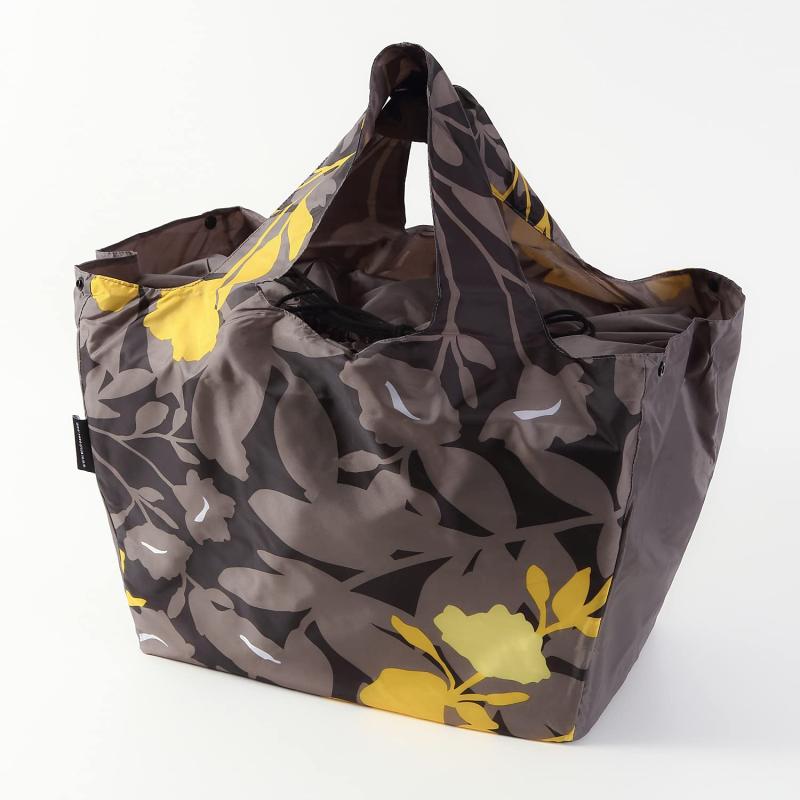 [オリーバル] エコバッグ 保冷・保温レジカゴ用バッグ グレー地 植物柄 グレー