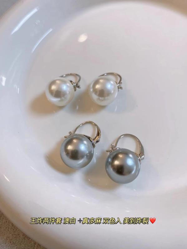 グレーパールイヤリング S925 シルバー 強い 光 オーストラリア ホワイトパール ティーポット イヤリン..