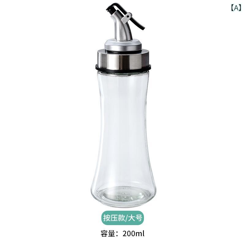 キッチン用 ガラス調味料ボトル 油壺 オリーブオイル瓶 醤油入れ 料理酒容器 ミニサイズ 焼肉店スタイル 家庭用 透明素材 省スペース 毎日の調理 便利収納