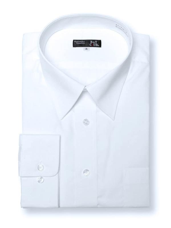 [B＆T CLUB] (サカゼン) 大きいサイズ ワイシャツ 長袖 メンズ 形態安定 防汚加工 レギュラーカラー 3L 4L 5L 6L 7L 8L ホワイト