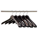 【ナカタハンガー】日本製 木製メンズ ジャケットハンガー 5本組 スモークブラウン SET-01N (430mm)