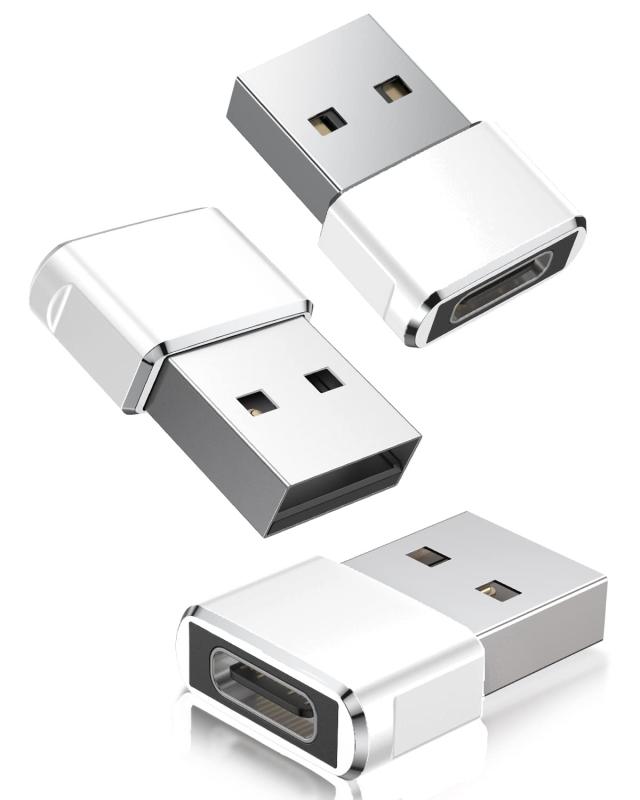 Basesailor USB CメスからUSBオス変換アダプター（グレードアップバージョン）（3パック）、 Type CからUSB Aアダプター、ラップトップ、パワーバンクス、充電器、そして標準USB Aポートを備える