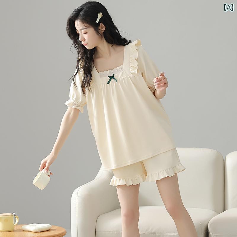 ルームウェア ママ レディース パジャマ 女性用 パジャマ 2024 夏の な 綿 半袖 レディース スーツ 薄くて かわいい ホームウェア 夏