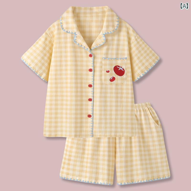 ルームウェア ママ レディース パジャマ チーズ トマト 2025年 甘くて 涼しい 綿 パジャマ レディース ..