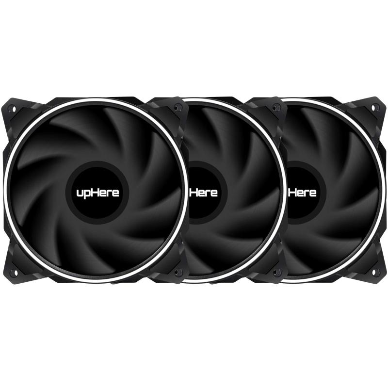 upHere 120mm PCケースファン 前後両面虹色LED