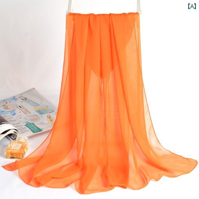 スカーフ エレガント レディース 春秋 シルクスカーフ レディース 韓国 スタイル 芸術 糸 ジョーゼット..