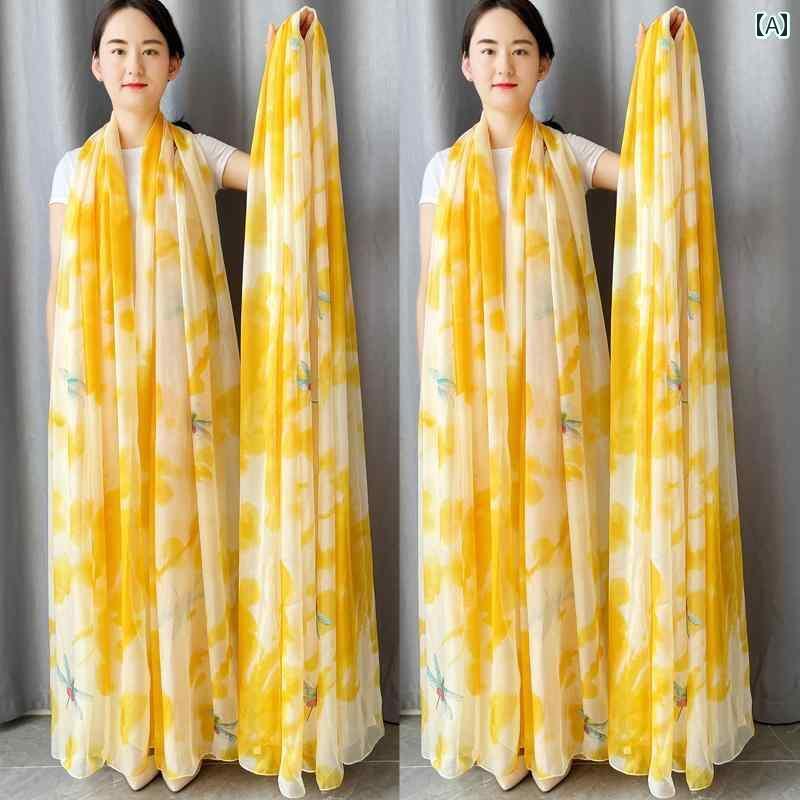 薄手 ストール スカーフ レディース 大型 レディース スカーフ 夏 スタイル プリント シルクスカーフ ..