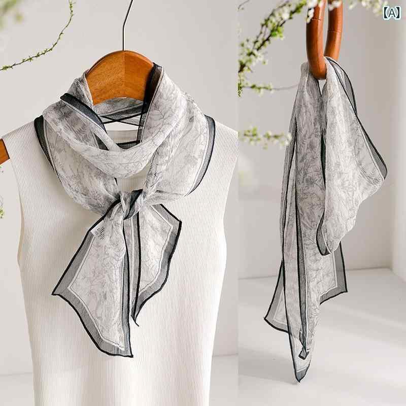 薄手 ストール スカーフ レディース シルクス モール ロング スカーフ 女性 2025 夏の 薄手 高級 ナロ..