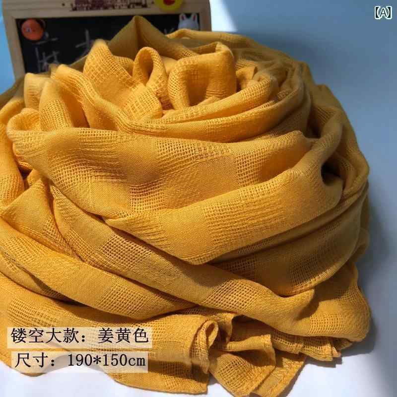 薄手 ストール スカーフ レディース 秋冬 メッシュ コットンと リネン スカーフ レディース 韓国 スタ..