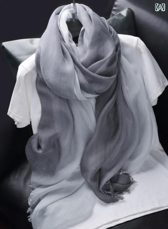 薄手 ストール スカーフ レディース の フランス製 リネン コットン スカーフ シルクスカーフ 春夏 ブ..