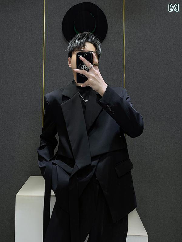 スーツ セットアップ メンズ ハイエンド ストリート フェイク ツーピース スーツ ジャケット 男性用 20..