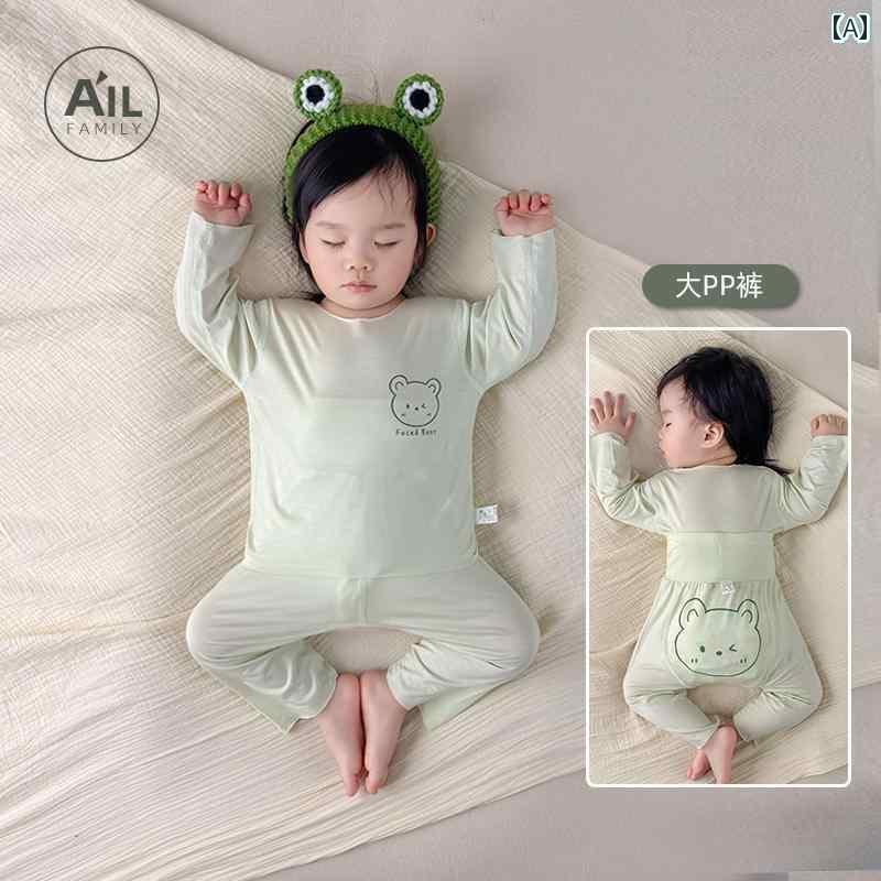 ベビー服 パジャマ 快適 ベビー モダール ホーム 服 スーツ 夏 男の子と 女の子 大きいお 尻 パンツ パ..