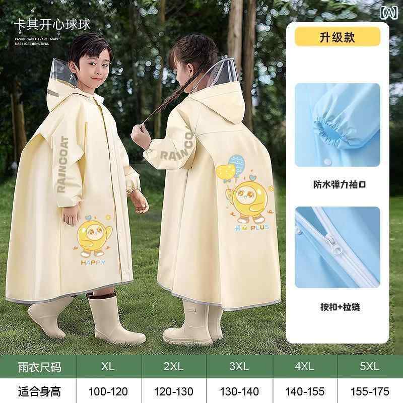 キッズ レインウェア かっぱ 子供用 レインコート 男の子と 女の子 幼稚園 小学生が ランドセルで 学校..