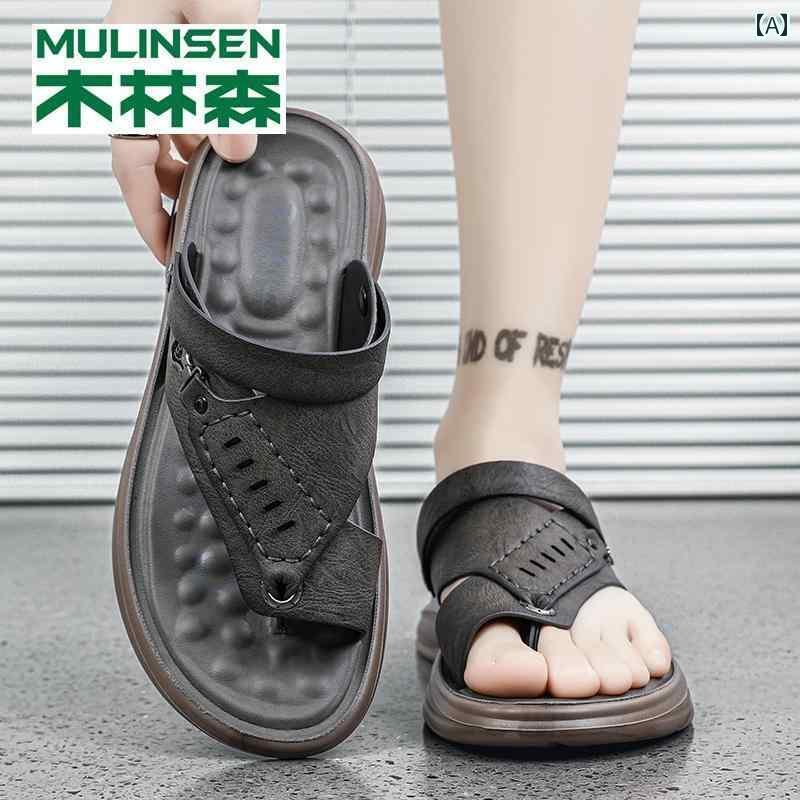履き心地抜群 メンズ サンダル Mulen メンズ 夏用 革 サンダル アウトドア ビーチウェア ベトナム製 レ..