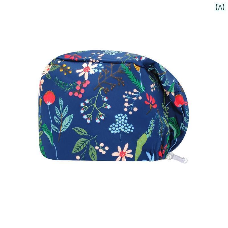 ターバン キャップ レディース 伸縮性の ある 手術 室の 看護 師の 帽子 プリント 綿の キッチン 歯科 ..