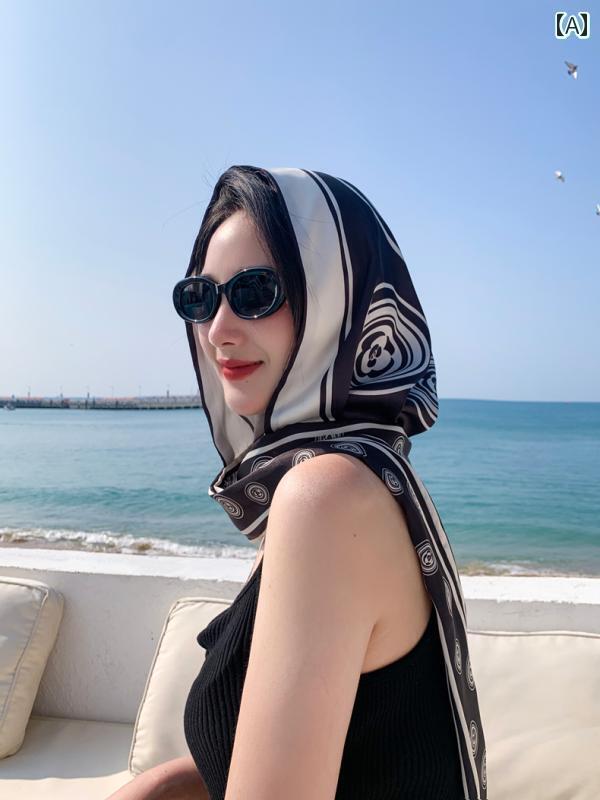 ターバン キャップ レディース 春夏 日焼け防止 スカーフ 両面 二 重層 ファッション ブロケード 帽子 ..