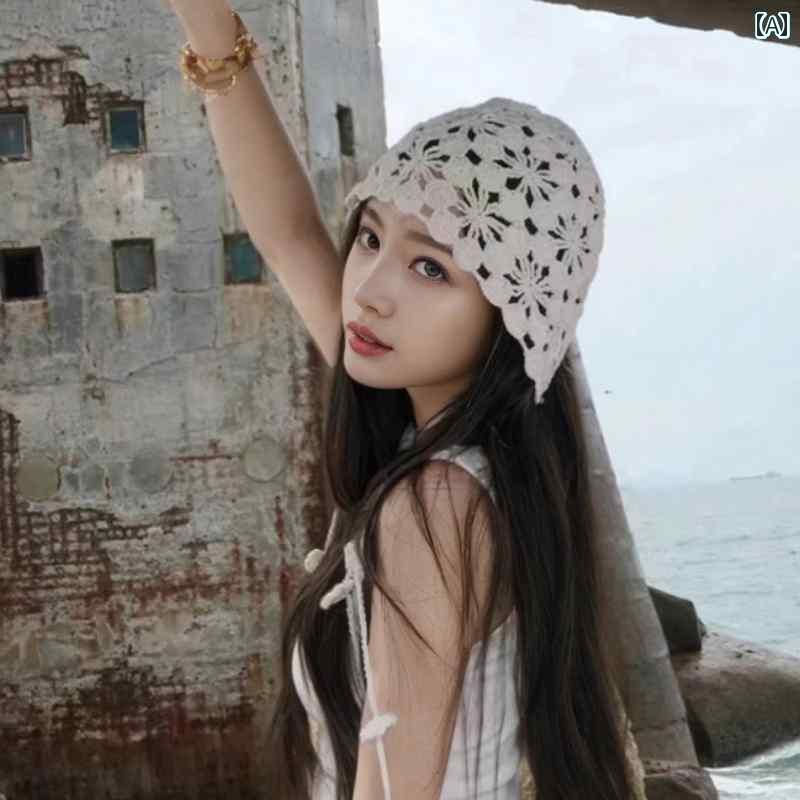 ターバン キャップ レディース タッセル かぎ 針 編み ニット 帽 レディース 秋冬 包 頭 帽子 旅行 エ..