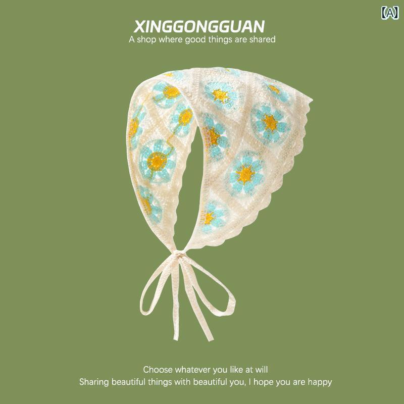 ターバン キャップ レディース 夏 2024新 スタイル フレンチ ドーパミン 牧歌的な 三角形 スカーフ ヘ..