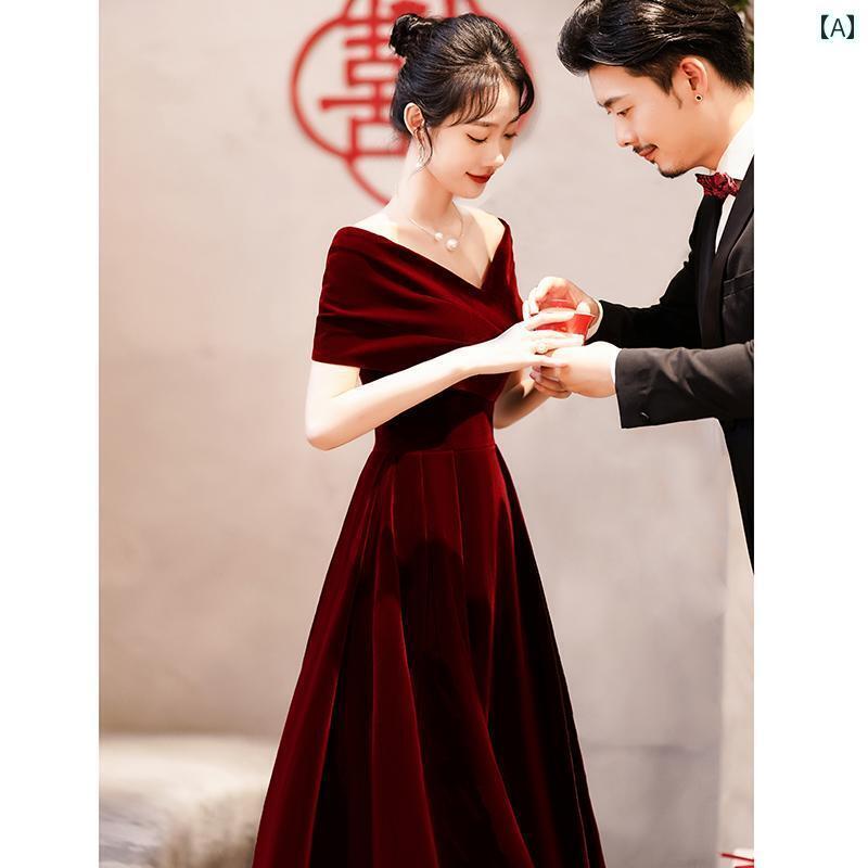 ドレス パーティードレス レディース トースト ドレス 花嫁の 結婚式 婚約 イブニングドレス 女性用 パ..