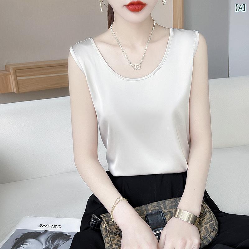 キャミソール シンプル レディース 【 モールと 同じ スタイル】 レディース 冷感 サテン小 キャミソー..